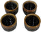 Glazed Ceramic Brown White Waterfall Japanese Sake Tokkuri Flask And 4 Cups Set
