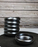 Pack of 6 Black Tetsu Kesho Round Appetizer Salad Banchan Deep Dish Plates 5"D