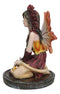 Kneeling Red Tribal Dress Summer Hanuman Fairy with Crystal Ball Small Figurine