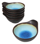 Pack Of 5 Blue Aozora Kannyu Small Ponzu Tonsui Miso Soup Bowls With Handle 5oz