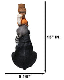 Woodlands Forest Totem Companions Black Bear Raccoon Squirrel Owl Stack Figurine