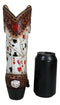 Rustic Western Gambler Casino Poker Cards Dice Cowboy Boot Vase Planter Figurine