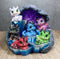 Whimsical Baby Dragons Mini Figurines With LED Faux Geode Crystal Display Set