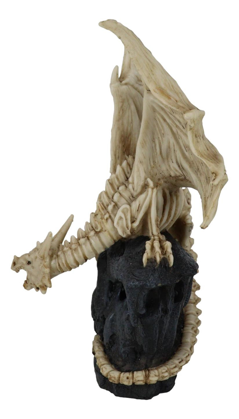 Gothic Exo Skeleton Dragon On Rock Cavern With Colorful LED Light Figurine