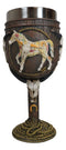 Trail Of Painted Ponies Bunkhouse Bronco Horse With Longhorn Skulls Wine Goblet