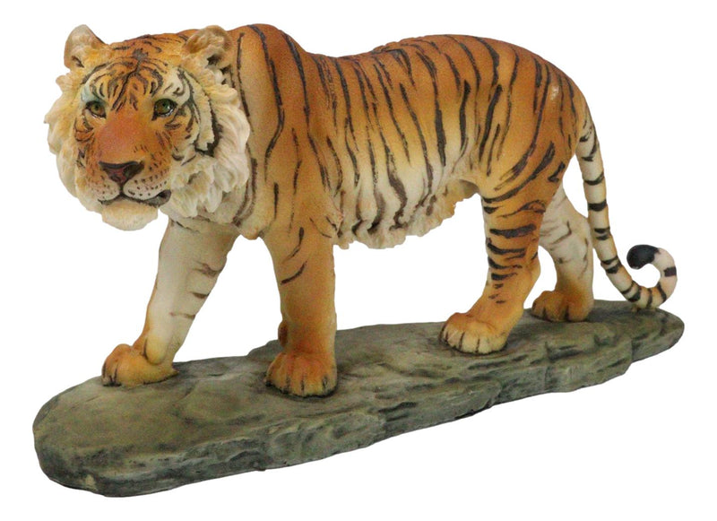 Jungle Apex Predator Prowling Fierce Orange Bengal Tiger Figurine 11.25"L