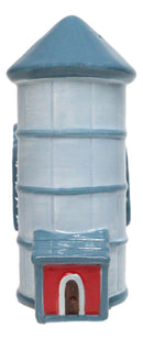 Ceramic Agricultural Country Farm Red Barn And Silo Salt And Pepper Shakers Set