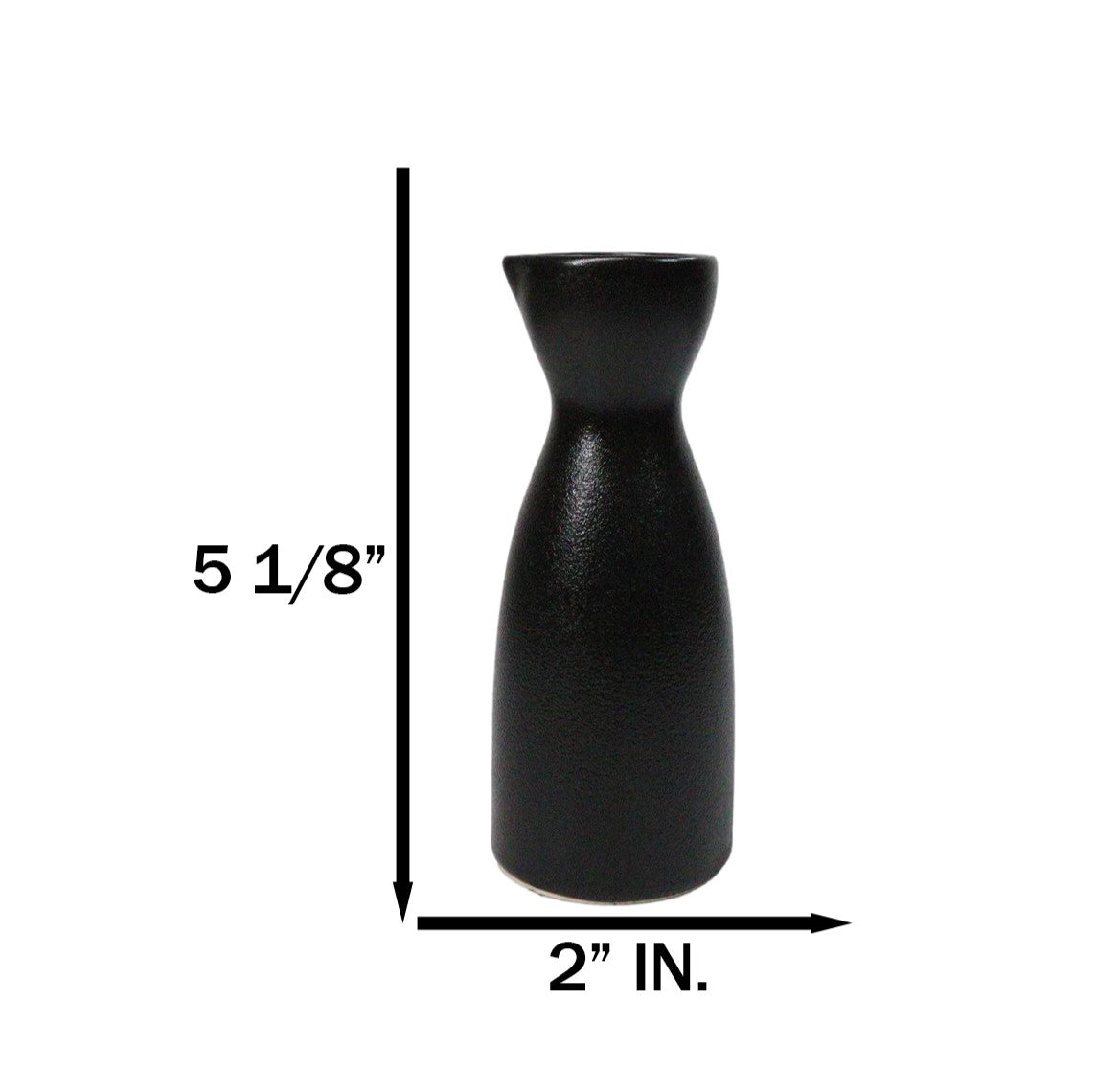 Pack Of 6 Porcelain Kokuyo Black Japanese Wine Sake Tokkuri Carafe Flasks