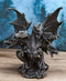 Gothic Faux Stone Ancient Legendary Five Headed Dragon Hydra Roaring Figurine