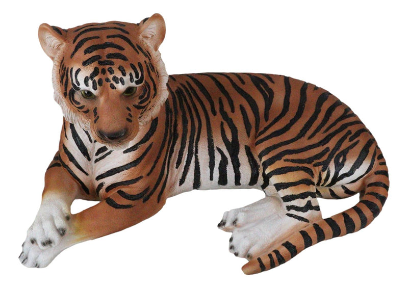 Large Royal Bengal Tiger Resting Gracefully 15.5" Long Statue Home Garden Decor