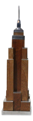 Aluminum And Mahogany New York Monument Empire State Building Art Deco Figurine