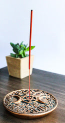 Wicca Sacred Knotwork Triple Moon Pentagram Round Incense Holder Burner