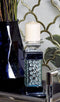 Modern Chic Beveled Floating Crystals Glass and Metal Pillar Candle Holder 11"H