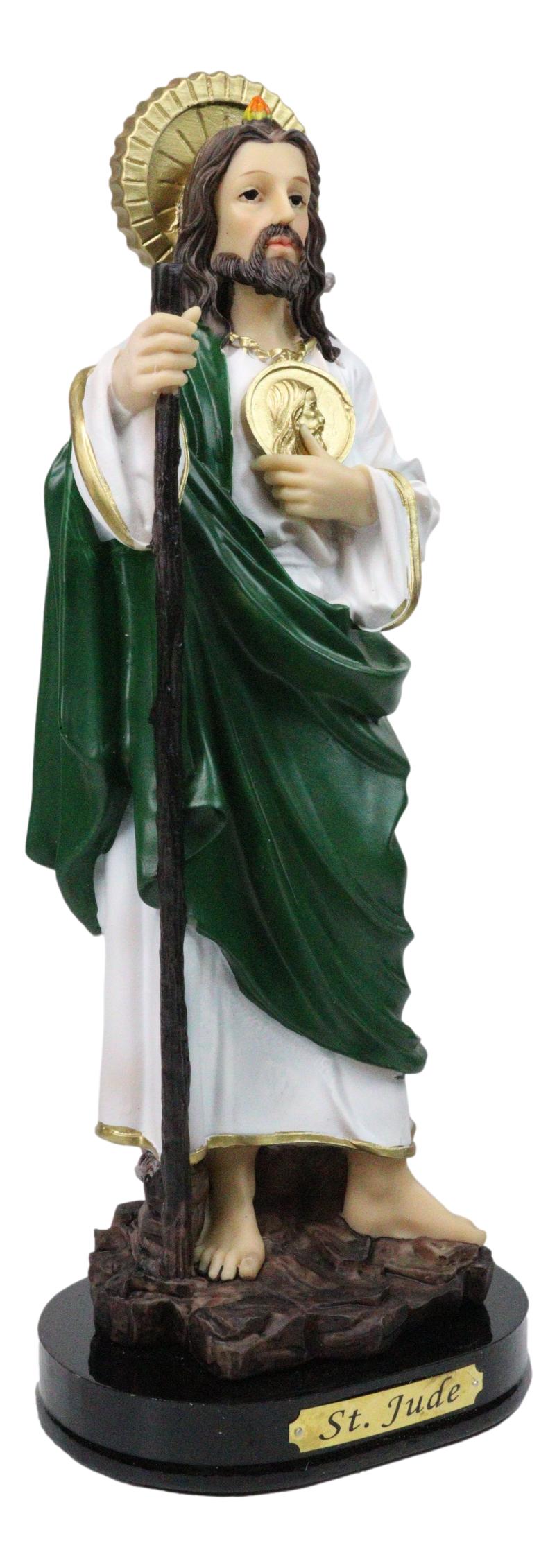 Catholic Apostle Saint Jude Thaddeus On Holy Spirit Fire Figurine With Base 12"H