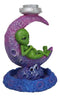 UFO Green Roswell Alien Sleeping On Crescent Crater Moon Backflow Incense Burner