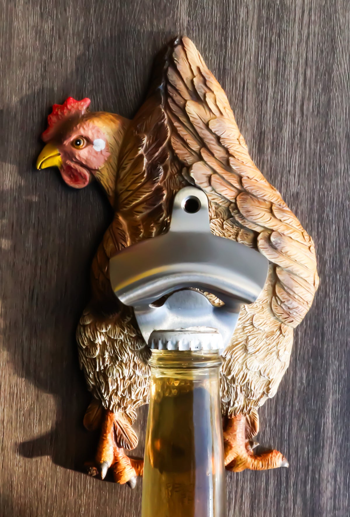 Rustic Western Country Farm Chicken Hen Butt Backside Wall Bottle Cap Opener