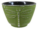 Pack Of 4 Green Tombo Dragonfly Cast Iron Tetsubin Textured Tea Cups 3oz