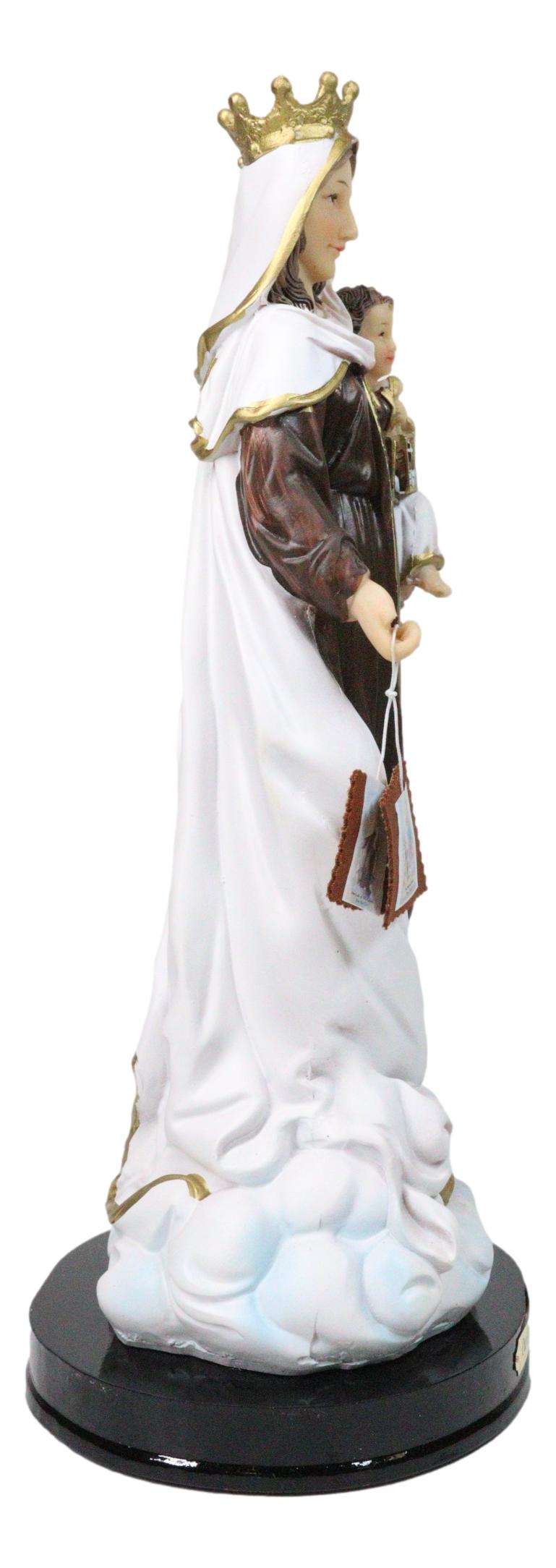 Catholic Our Lady of Mount Carmel Mary And Jesus Figurine With Name Base 12"H