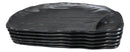 Pack Of 6 Half Moon Matte Black Melamine 2 Partitions Sushi Plates Platters 11"L
