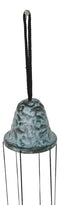 Verdigris Distressed Brass Metal Nautical Bell With Marine Seahorses Wind Chime