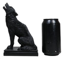 Mystical Wicca Gothic Alpha Gray Wolf Ulula Noctis Candlestick Holder Figurine