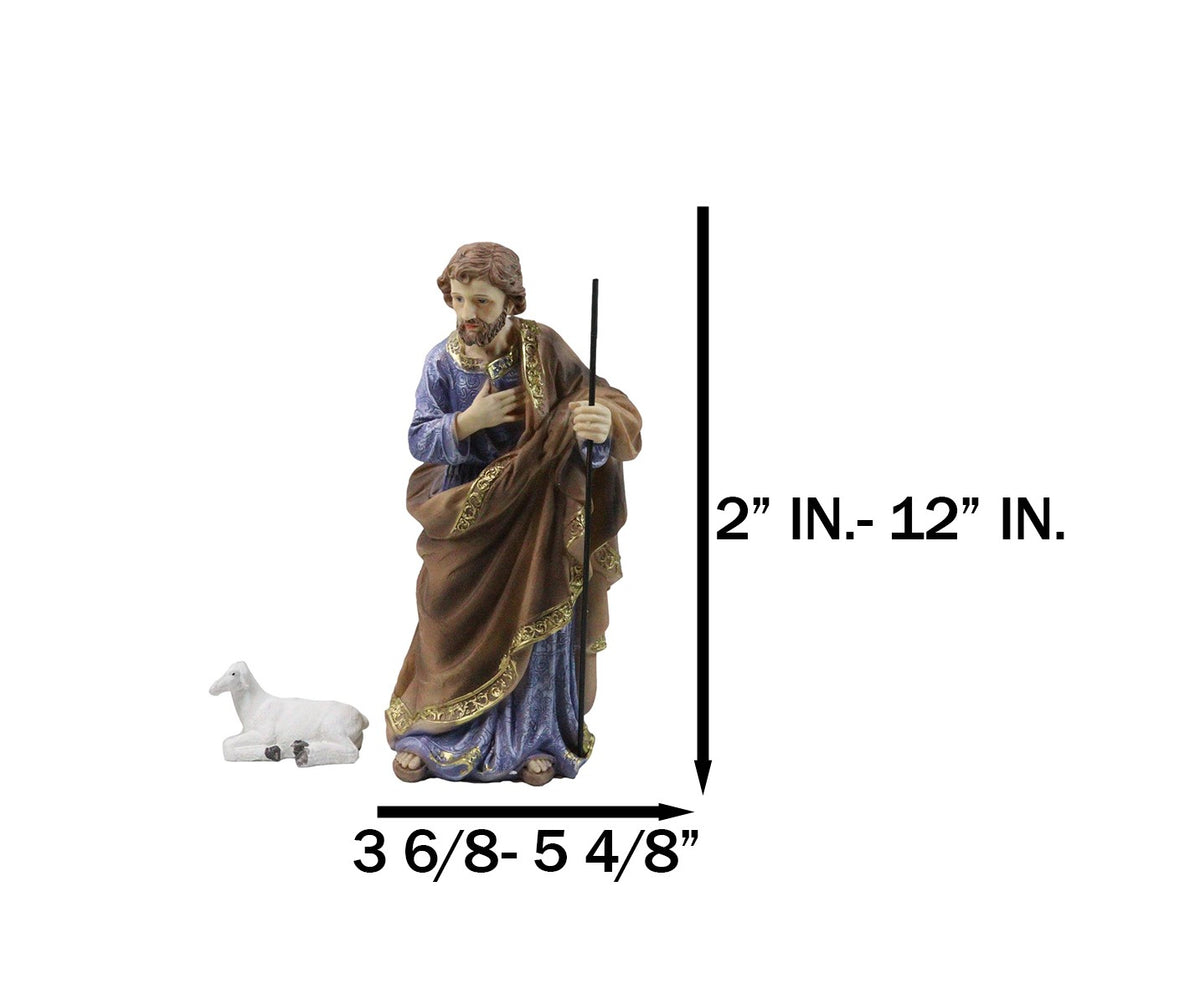 Christmas Nativity Mary Joseph Jesus 3 Wise Men Angel 11 Pc Figurines Set 12"