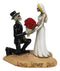 Love Never Dies Wedding Bride Groom Skeletons With Roses Cake Topper Figurine
