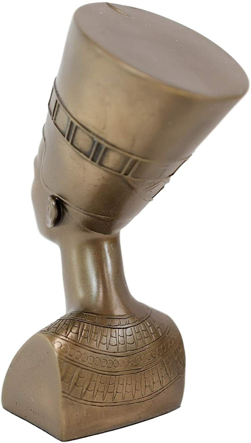 Ebros Egyptian Pharaoh King Tut and Queen Nefertiti Bust Set of Two Figurine