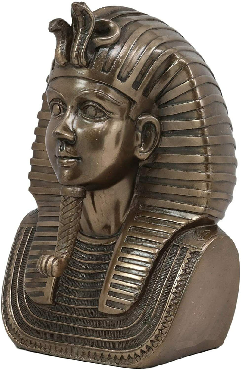 Ebros Egyptian Pharaoh King Tut and Queen Nefertiti Bust Set of Two Figurine