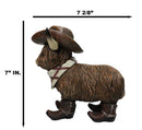 Western Scottish Highlands Cattle Cow Turquoise Rock Cowboy Hat Boots Figurine