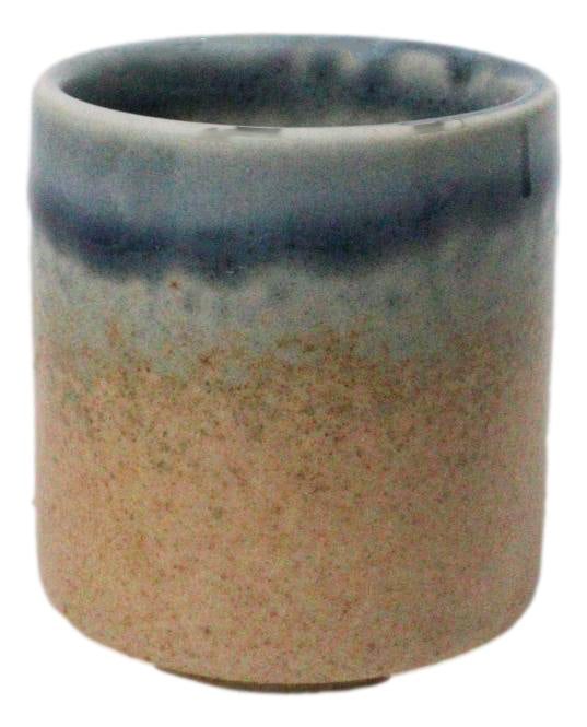 Set of 6 Artistic Blue River Sand Ao Nagashi Porcelain 1.25oz Ochoko Yuzu Cups