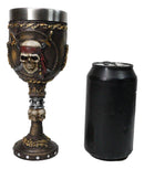 Nautical Pirate Skull Wine Goblet with Crossed Cutlass Red Bandana Chalice
