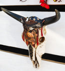 Western Army Patriotic American Flag Eagle Rifles Helmet Cow Skull Wall Decor
