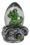 Speak No Evil Green Wyrmling Dragon In Colorful LED Acrylic Glass Egg Figurine