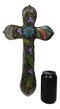 Colorful Floral Blooms And Vines With Southwestern Feathers Wall Cross Plaque