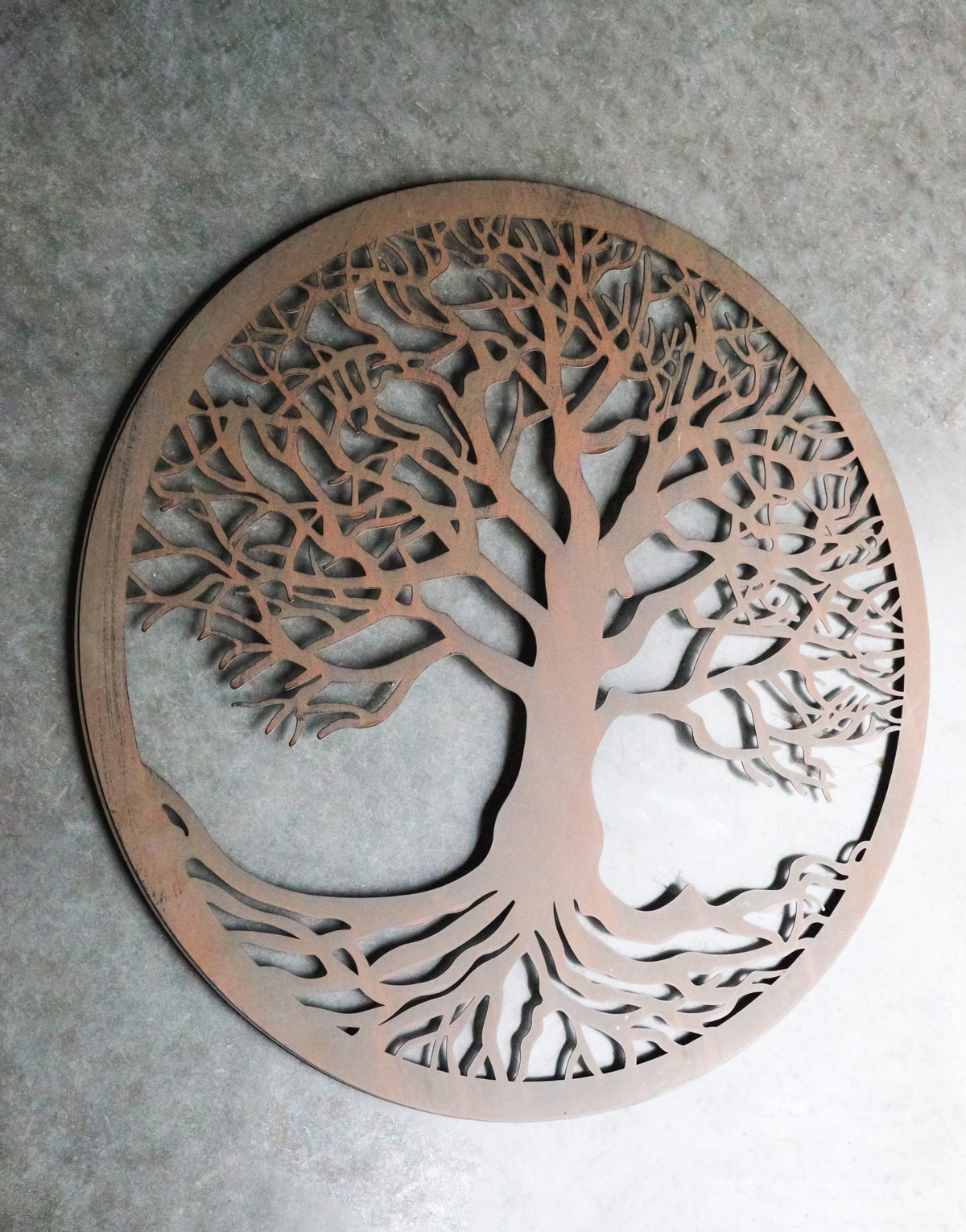 Brown 23"D Oversized Celtic Tree of Life Medallion Metal Wall Circle Plaque