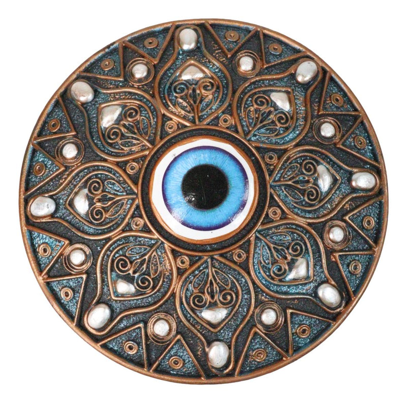 Auspicious Evil Eye Of Providence With Sacred Symbols Round Decorative Box
