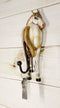 Set of 3 Rustic Western White Brown Chestnut Horses Hind Butt Coat Wall Hooks