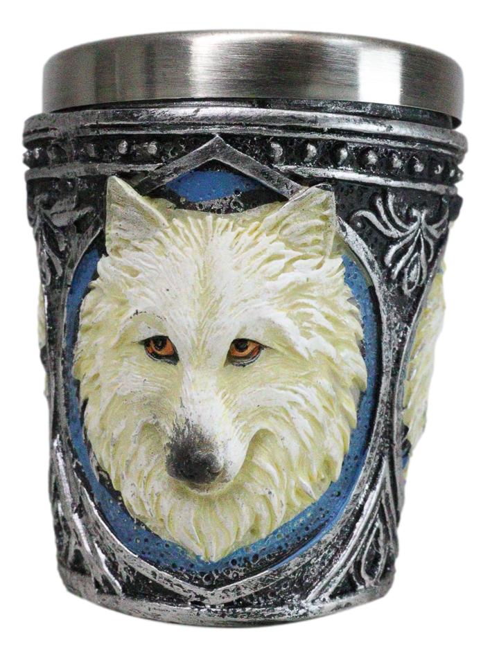 Mythical Fantasy Albino Snow White Wolf Shot Glasses 2-Ounce Set Of 4 Novelties