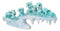 Winter Wonderland Ice Blue Baby Dragons On Frozen Bridge Glacier Rock Figurine