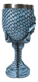 Fantasy Myth Legends Teal Winter Undead Wight Ice Dragon 5oz Wine Goblet Chalice