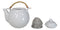 Sleek White 35oz Bone China Ceramic Tea Pot Teapot With Bamboo Handle Collection