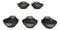 Pack Of 5 Charcoal Grey Tone Hakumu Small Ponzu Miso Soup Bowls With Handle 5oz