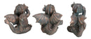 Set of 3 See Hear Speak No Evil Funny Hatchling Baby Dragons Fantasy Figurines