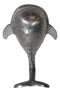 Set of 2 Aluminum Nautical Marine Beluga Whale Flailing Tail Wall Hook Hangers