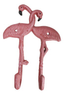 Pack Of 2 Tropical Paradise Pink Flamingo Birds 2 Pegs Double Wall Hook Decor