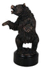 Western Black Bear On Rear Legs Roaring Bronze Electroplated Resin Decor Statue