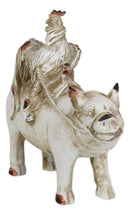 Rustic Country Farmhouse Chicken Rooster Riding On Pig Piggy Coin Money Bank