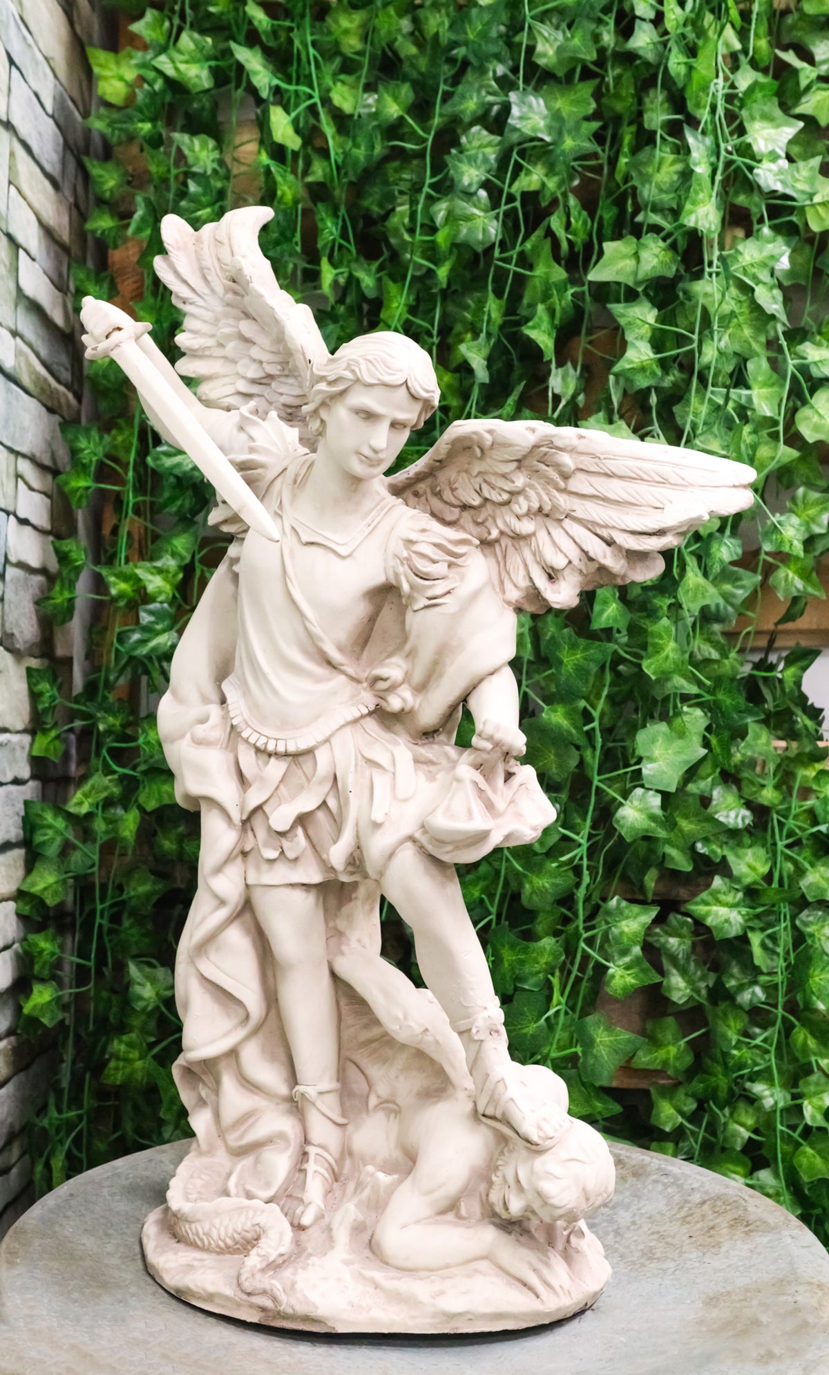 Catholic Church Archangel Saint Michael With Sword Large Outdoor Statue 24"H - Ebros Gift