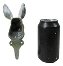 Distressed White Finish Cast Iron Whimsical Bunny Rabbit Wall Coat Hat Hook